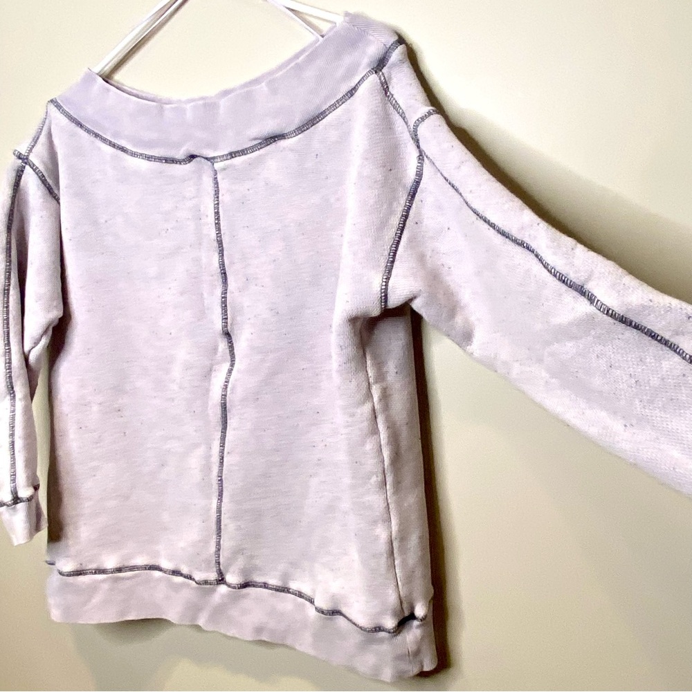 Pilcro Off-the-Shoulder Slouchy Lavender Sweater, Size Small - Picture 3 of 7